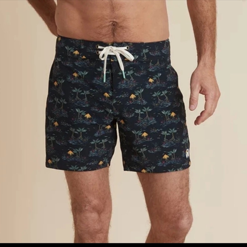 Marine layer tropical moody tiki board shorts